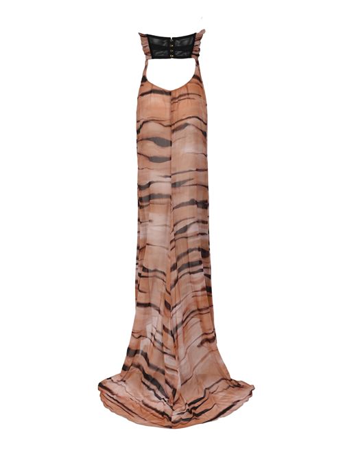 Abito Red Carpet in chiffon con stampa tigre Elisabetta Franchi | ABR5562E2470